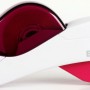 Handheld Tape Dispenser White with Pink Handle