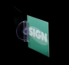 Suction Cup Sign Holder, Signperpendicular to Surface - Auckland Displays